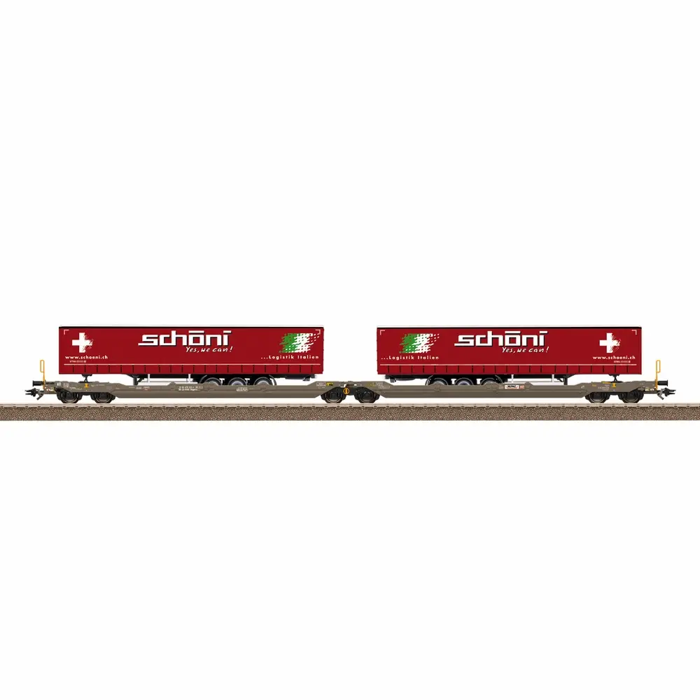 Wagon porte-remorques Sdggmrss - Trix 24475 - HO 1/87 - Privée - Ep VI - 2R