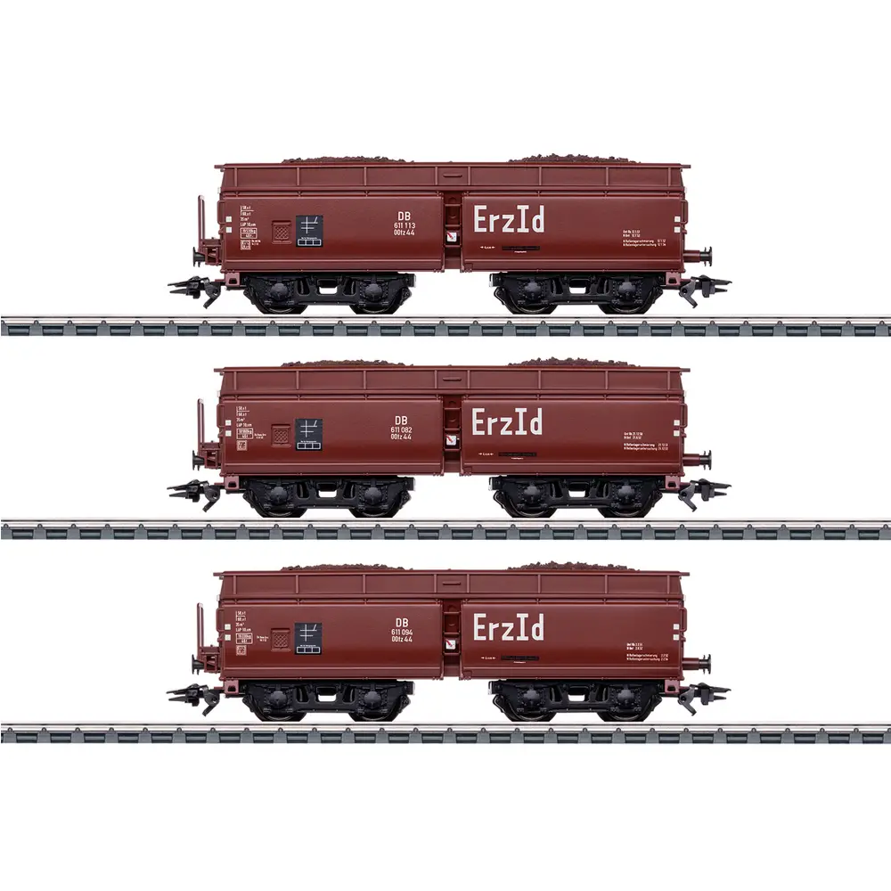 Coffret de 3 wagons à déchargement automatique Erz Id - Märklin 46221 - HO 1/87 - DB - Ep III - 3R