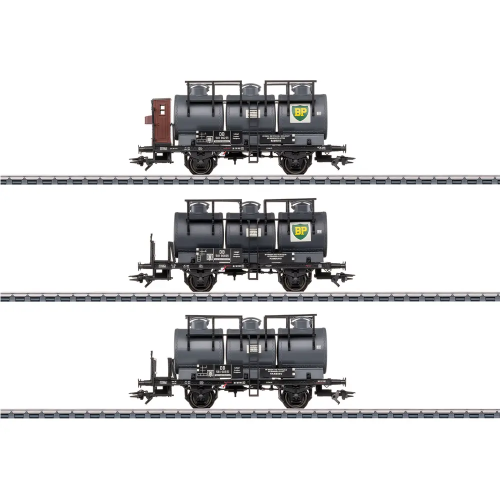 Set de 3 wagons citernes à 3 cuves - Märklin 46491 - HO 1/87 - DB - Ep III - 3R