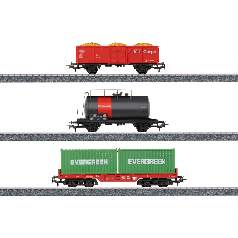 Set de 3 wagons de marchandises Cargo - Märklin Start up 44506 - HO 1/87 - DB AG - Ep VI - 3R