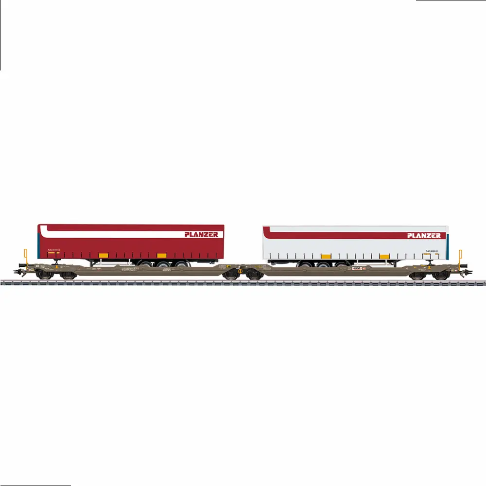 Wagon double porte-remorques Hupac Sdggmrss - Märklin 47475 - HO 1/87 - Privée - Ep VI - 3R