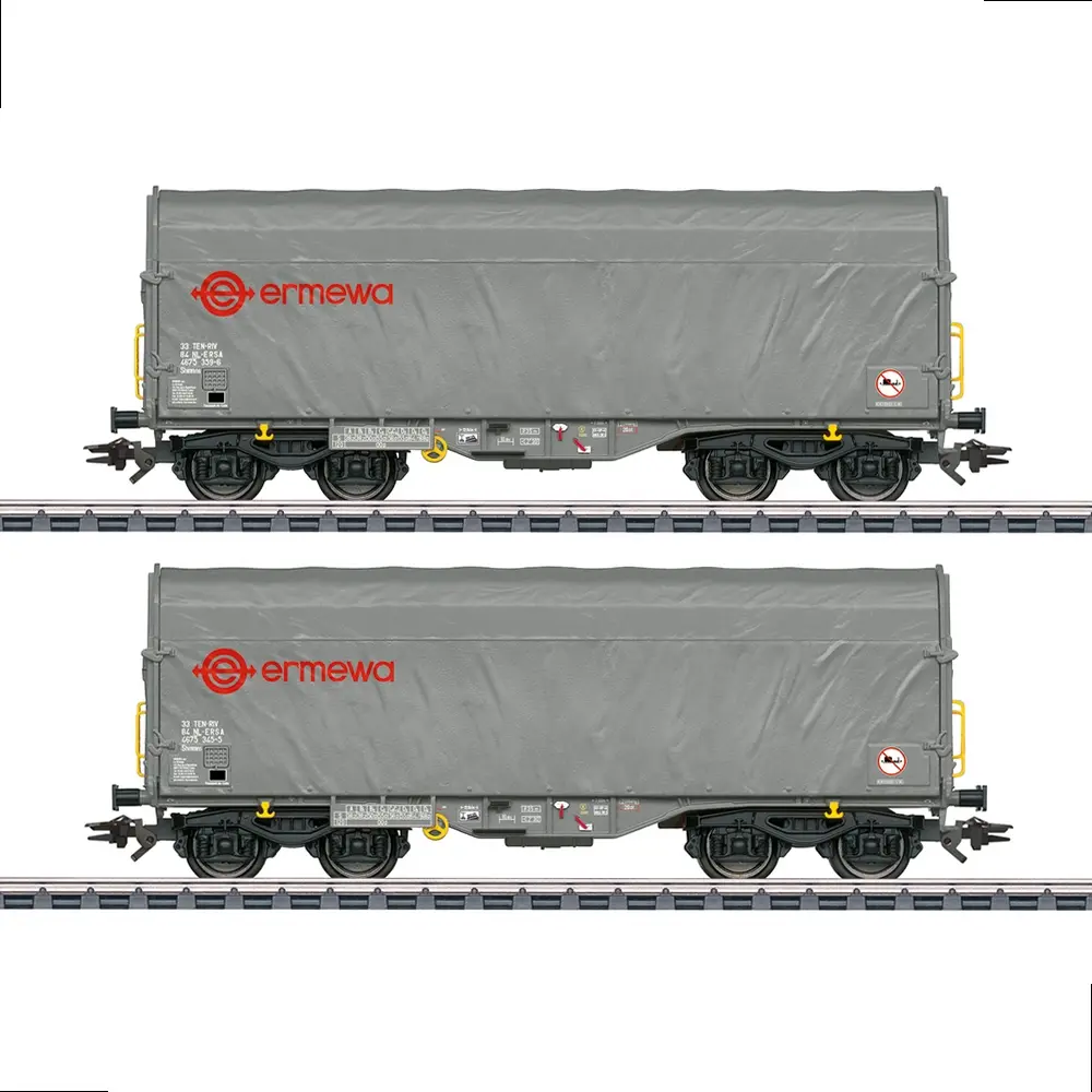 Set de 2 wagons à bâche coulissante Shimmns Ermewa SA - Märklin 47230 - HO 1/87 - Privée - Ep VI - 3R