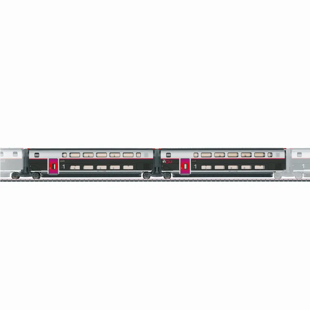 Set de 2 voitures complémentaires TGV INOUI, série 1 - Märklin 43428 - HO 1/87 - SNCF - Ep VI - 3R