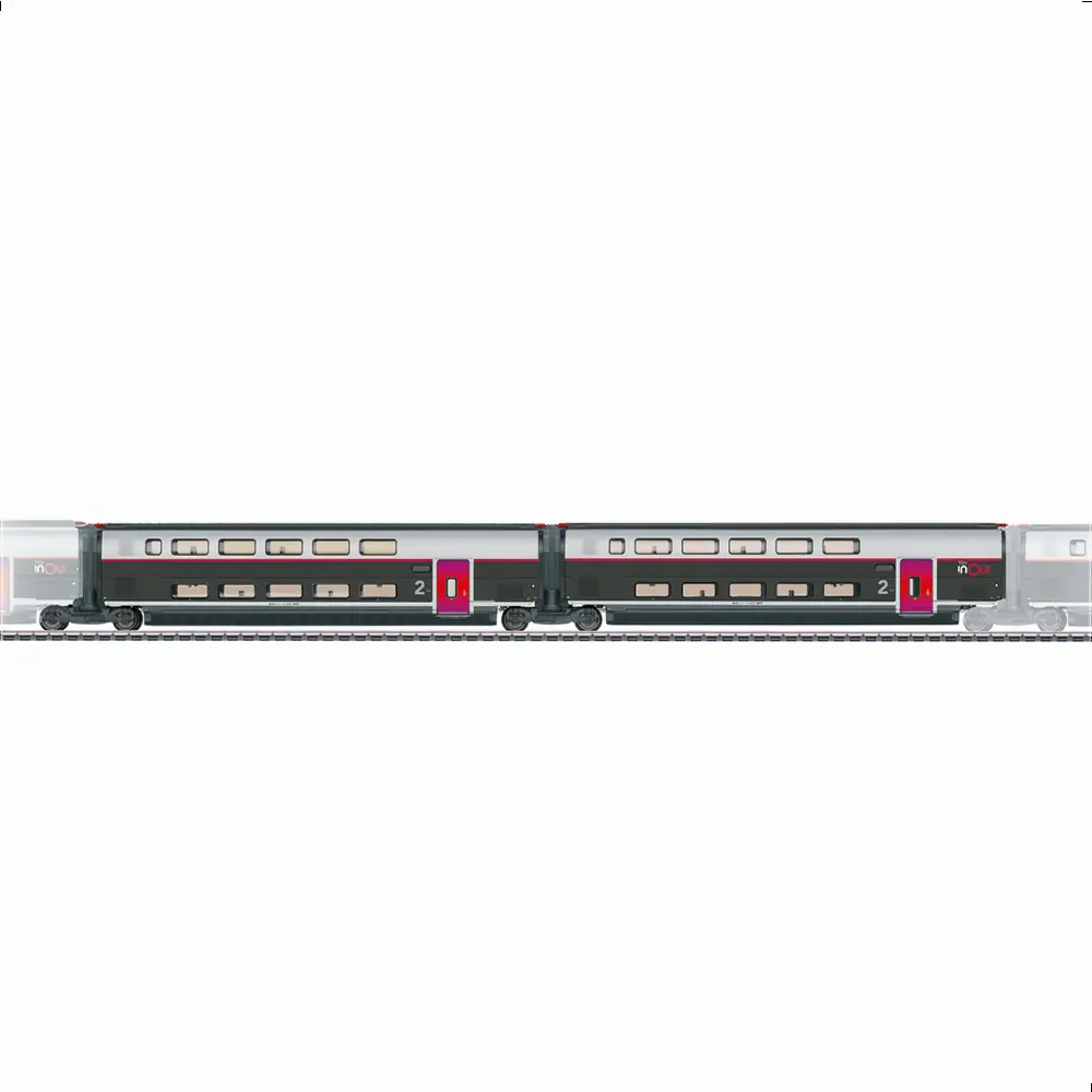 Set de 2 voitures complémentaires TGV INOUI Euroduplex série 2 - Märklin 43438 - HO 1/87 - SNCF - Ep VI - 3R