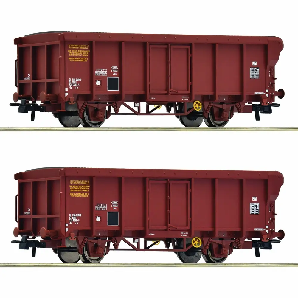 Coffret de 2 wagons à toit enroulable - Roco 6600251 - HO 1/87 - SNCF - Ep IV-V - 2R