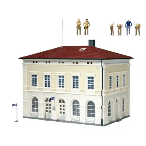 [PR19000] Commissariat de police avec accessoires - Preiser 19000 - HO 1/87