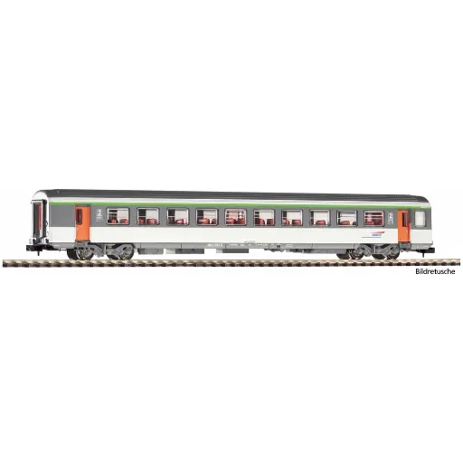 [PI94085] Voiture voyageurs Corail, livrée d’origine à logo casquette, 2ème classe - Piko 94085 - N 1/160 - SNCF - Ep V - 2R