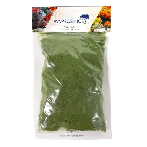 [WSG1030] Gazon statique 1 mm Hiver 50 g - wwscenics WSG1030