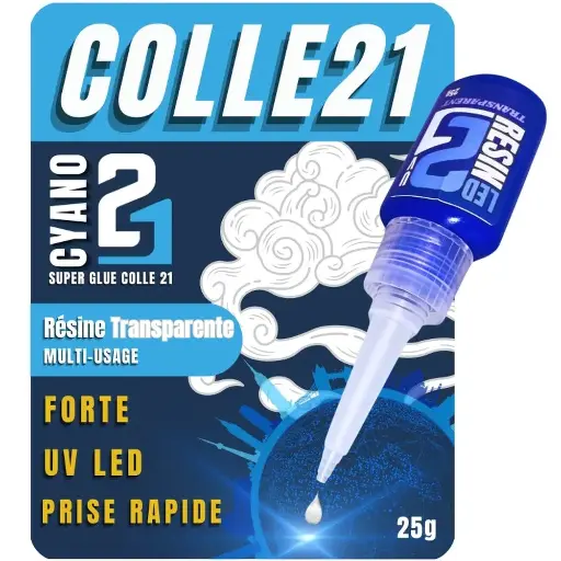 [CO243] Résine transparente LED UV 25g - Colle21 243