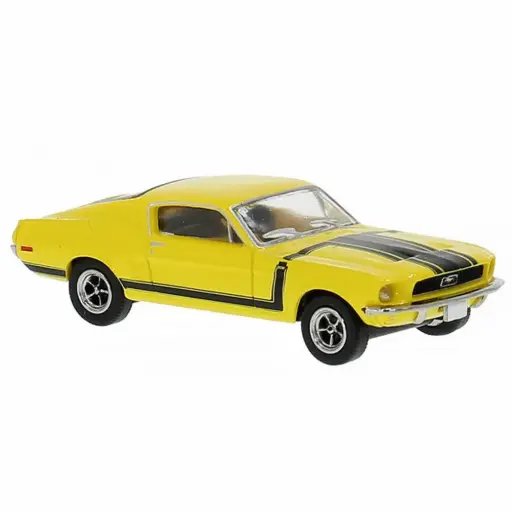 [BR19611] Ford Mustang Fastback, jaune et noir, 1968 - Brekina 19611 - HO 1/87
