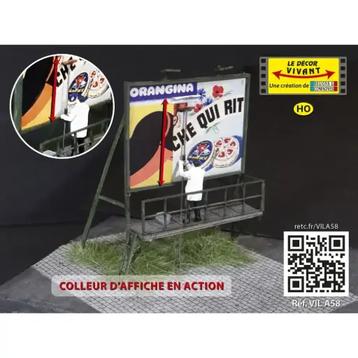 [REVILA58] Colleur d’affiche en action - Régions et Compagnies VILA58 - HO 1/87 