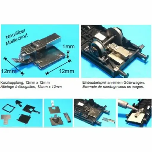 [MAKKK2.24] 24 paires d'attelage à élongation 12mm - Makette KKK2.24 - HO 1/87
