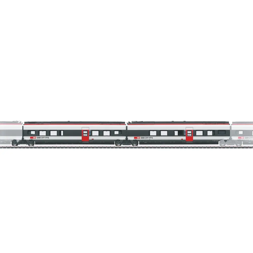 Coffret de 2 voitures complémentaires 1 pour le RABe 501 022 Giruno - Märklin 43451 - HO 1/87 - SBB - Ep VI - 3R