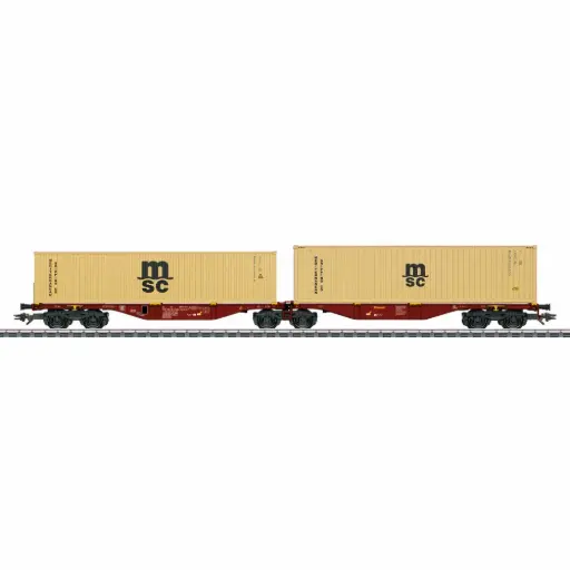 [MA47816] Wagon plat porte-conteneurs Sggrss80 Touax B - Märklin 47816 - HO 1/87 - Privée - Ep VI - 3R