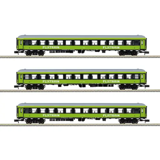 [TR15462] Coffret de 3 voitures de voyageurs pour train express « FlixTrain » - Minitrix 15462 - N 1/160 - Ep VI - 2R