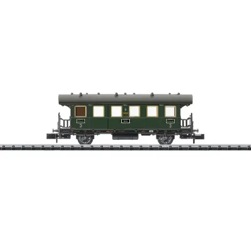 [TR18963] Voiture bavaroise 3ème classe - Minitrix 18963 - N 1/160 - DRB - Ep II - 2R