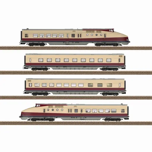 [TR25175] Rame automotrice 4 éléments rapide diesel VT 18.16 - Trix 25175 - HO 1/87 - DR/RDA - Ep VI - Digital sound - 2R 