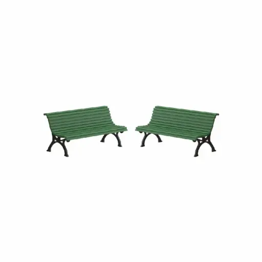 [87T221071] Bancs verts type Barcino - 87Train 221071 - HO 1/87