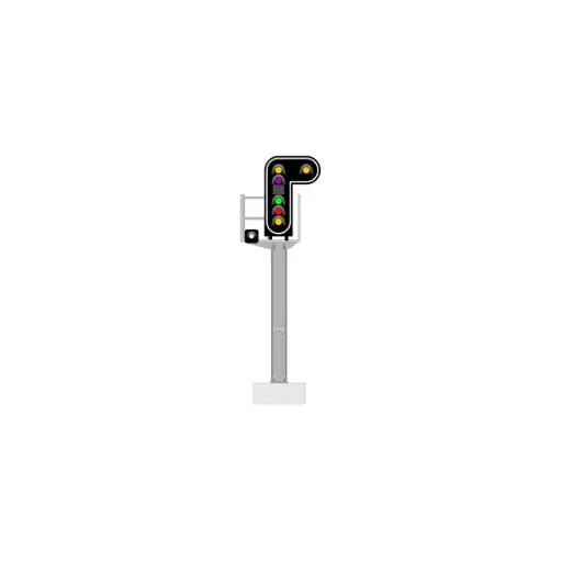 [87T913210] Signal principal avec 7 LEDs (double jaune/violet/vert/rouge/jaune/blanc) - 87Train 913210 - HO 1/87 - SNCF