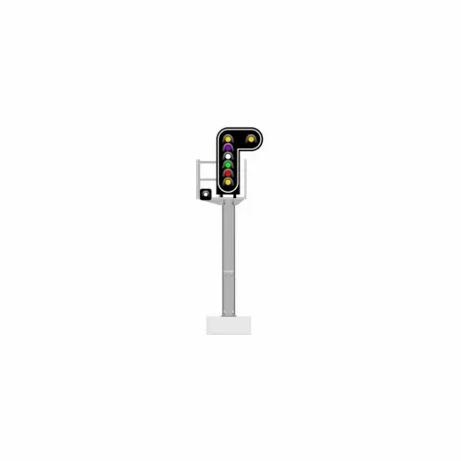 [87T913212] Signal principal à 8 LED (double jaune/violet/blanc/vert/rouge/jaune/blanc) - 87Train 913212 - HO 1/87