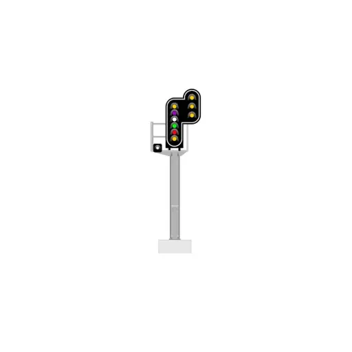 [87T913217] Signal principal avec 10 LEDs (double jaune/violet/blanc/vert/rouge/jaune/blanc + double jaune) - 87Train 913217 - HO 1/87 - SNCF 
