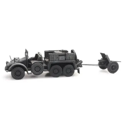 [AR387.381] Voiture Krupp-Protze + 3,7-cm-PaK, gris - Artitec 387.381 - HO 1/87