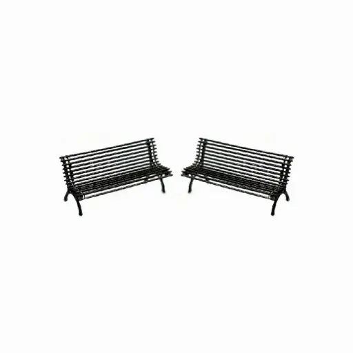 [87T221072] Bancs marron type Barcino - 87Train 221072 - HO 1/87
