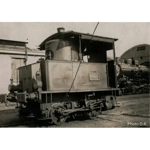 [FU2287-2] Locomotive de manœuvre à chaudière verticale 020T n°7002, constructeur Fives-Lilles, plaque PLM, noir boiler tolé bleu - Fulgurex 2287/2 - HO 1/87 - PLM - Ep II - Digital sound - 2R