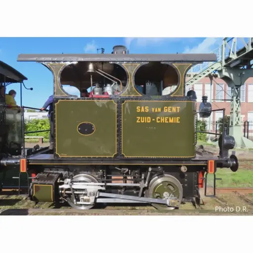 [FU2287-9] Locomotive de manœuvre à chaudière verticale BVS Belgique, constructeur Cockerill, grand toit, vert filets jaunes - Fulgurex 2287/9 - HO 1/87 - Privée - Ep VI - Digital sound - 2R