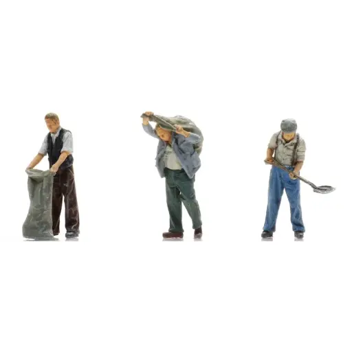 [AR5870113]  3 figurines marchand de charbon - Artitec 5870113 - HO 1/87 