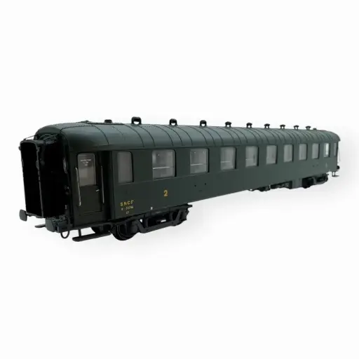 [OZMW40206] Voiture voyageur OCEM B9 vert, châssis gris, toit et bouts verts - Models World 40206 - HO 1/87 - SNCF - Ep IIIcd - 2R