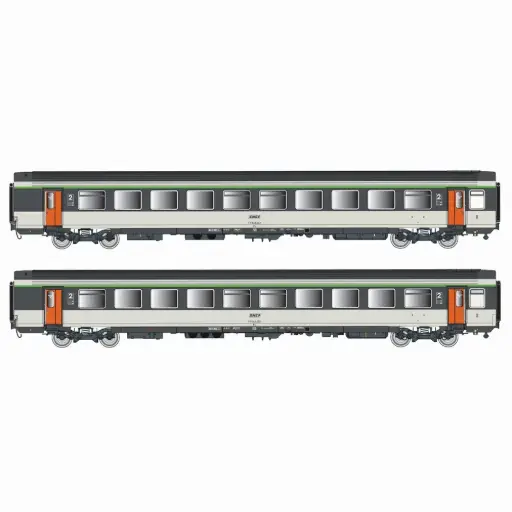[LSE200] Set "surprise" de 2 voitures voyageurs corail 2nde classe, logo encadré, Vtu Origine - LS Models E200 - HO 1/87 - SNCF - Ep IV - 2R