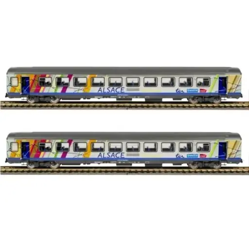 [PI97143] Set de 2 voitures voyageurs Corail Alsace - Piko 97143 - HO 1/87 - SNCF - Ep VI - 2R