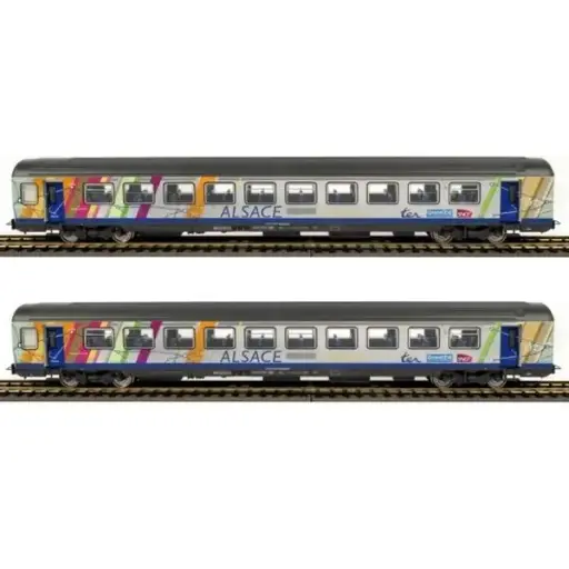 [PI97144] Set de 2 voitures voyageurs Corail Alsace - Piko 97144 - HO 1/87 - SNCF - Ep VI - 2R