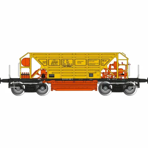 [AL678001] Wagon trémie Fads jaune - Albert Modell 678001 - HO 1/87 - PKP - Ep IV - 2R