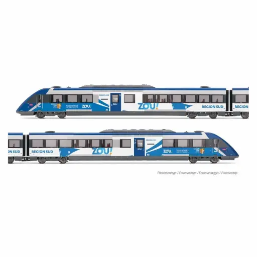 [HJ2482] Autorail diesel bicaisse X 72500 « PACA ZOU » - Jouef HJ2482 - HO 1/87 - SNCF - Ep VI - Analogique - 2R