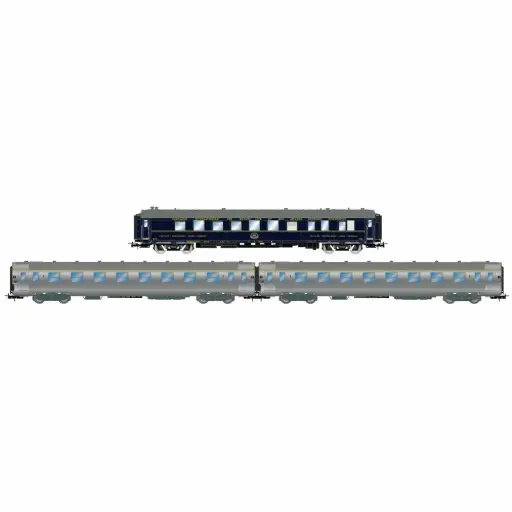 [HJ4213] Coffret de 3 voitures « Sud Express », voiture-restaurant CIWL + 2 x DEV Inox courtes [1/2] - Jouef HJ4213 - HO 1/87 - SNCF - Ep III-IV - 2R