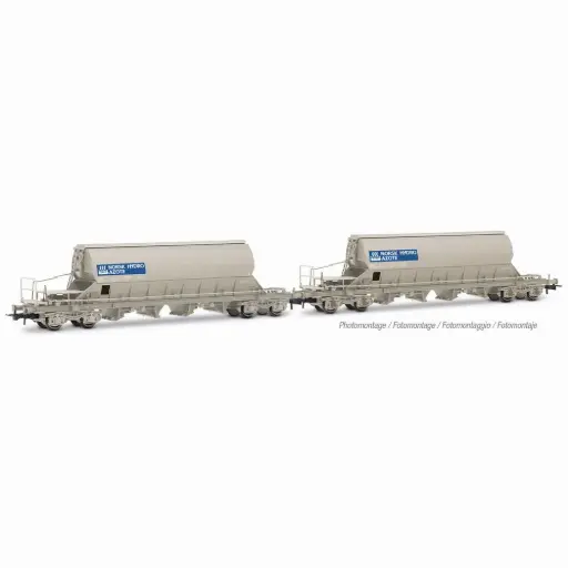 [HJ6307] Coffret de 2 wagons trémie à 4 essieux Taoos, « NORSK HYDRO AZOTE », livrée grise - Jouef HJ6307 - HO 1/87 - SNCF - Ep IV - 2R