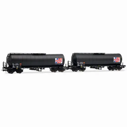 [HJ6323] Coffret de 2 wagons-citernes à 4 essieux « TOTAL France », livrée noire - Jouef HJ6323 - HO 1/87 - SNCF - Ep IV - 2R