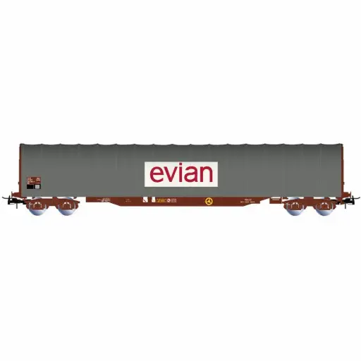 [HJ6333] Wagon bâché à bogies type Rils, « EVIAN », livrée grise - Jouef HJ6333 - HO 1/87 - SNCF - Ep IV-V - 2R