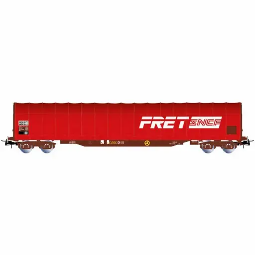 [HJ6334] Wagon bâché à bogies type Rils, « FRET », livrée rouge - Jouef HJ6334 - HO 1/87 - SNCF - Ep IV-V - 2R