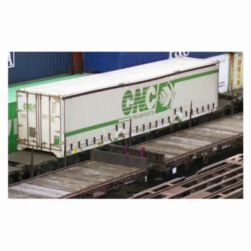 [HN6725] Wagon porte-conteneurs S70, livrée marron, avec caisse mobile bâchée « CNC » - Arnold HN6725 - N 1/160 - SNCF - Ep IV - 2R