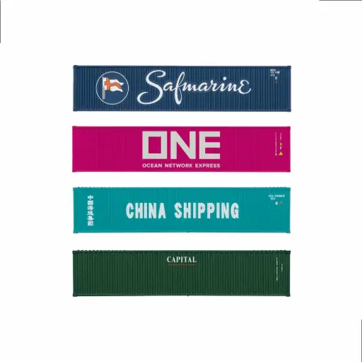 [TR66588] 4 conteneurs de 40 pieds - Minitrix 66588 - N 1/160 - Ep VI