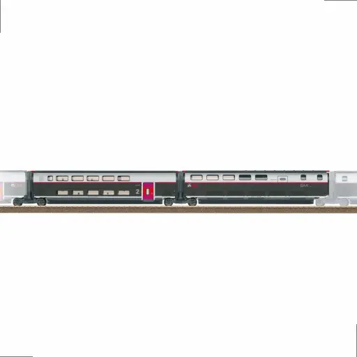 [TR23189] Set de 2 voitures complémentaires TGV Euroduplex INOUI, 2ème classe et bar - Trix 23189 - HO 1/87 - SNCF - Ep VI - 2R
