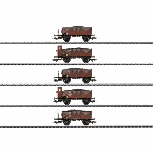 [MA46047] Coffret de 5 wagons tombereaux à charbon - Märklin 46047 - HO 1/87 - DB - Ep III - 3R