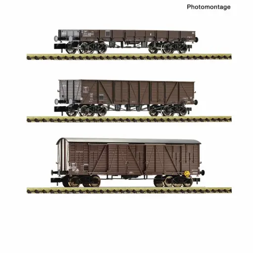 [FL6660167] Coffret de 3 wagons de marchandises - Fleischmann 6660167 - N 1/160 - SNCF - Ep III - 2R