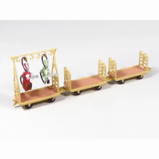 [REGAR050] 3 chariots à bagages récents (dont un pour transporter les bicyclettes) + 2 vélos - Régions & Compagnies GAR050 - HO 1/87