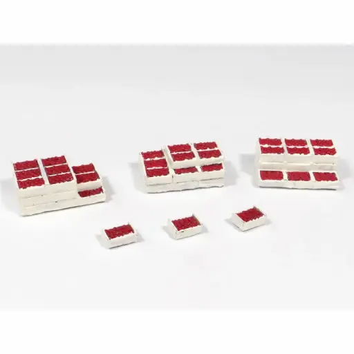 [REGAR054] 3 différents tas de cageots + 3 cageots isolés - Régions et compagnies GAR054 - HO 1/87