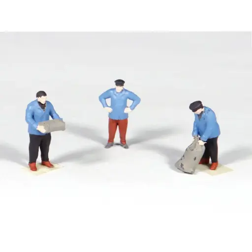 [REGAR056] 3 Postiers chargeant/déchargeant des sacs postaux - Régions et compagnies GAR056 - HO 1/87
