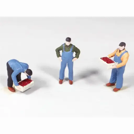 [REGAR058] 3 Manutentionnaires chargeant/déchargeant des cageots - Régions et compagnies GAR058 - HO 1/87